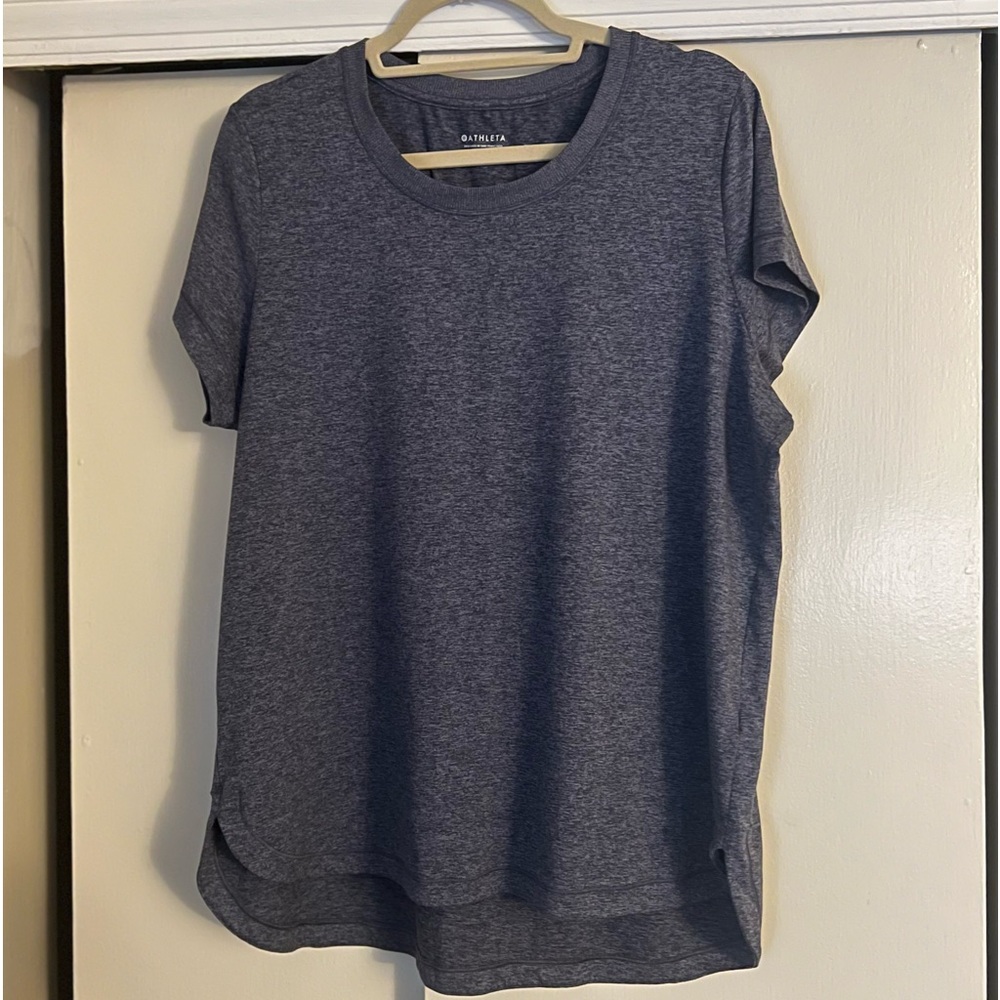 Athleta Uptempo Tee, blue heather, sz XL